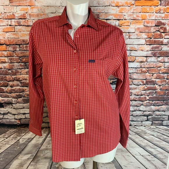 Faconnable Tops - NWT Red & White Med Faconnable Button Down Shirt